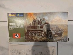 Hasegawa German Army 8 Ton Half Track Quadruple 20mm AA SD KFZ Model Kit ~ I2#17