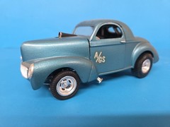 Vintage AMT 1940 Willys Coupe Gasser Built Up 1/25 Blue A/GS Evil Weevil Decal