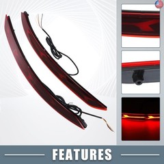 Rear Bumper Reflector Fog Brake Tail Turn Signal Light Red Yellow LED for