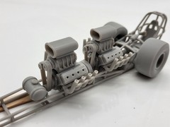 1960s Front Engine Dragster With Two V8s, 1/25 Scale Mode Kit