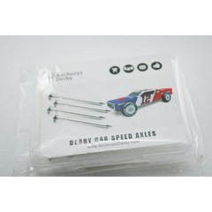 Anchovys Derby Car Polished Speed Axles 4 Pcs Set Metal Racing Hardware