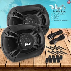 Pyle 3-Way Universal Car Stereo Speakers – 400W 6? x 8? Triaxial Loud Pro Audio