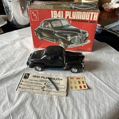 1980s AMT 1941 Plymouth Mayflower Coupe Plastic Model Kit Built