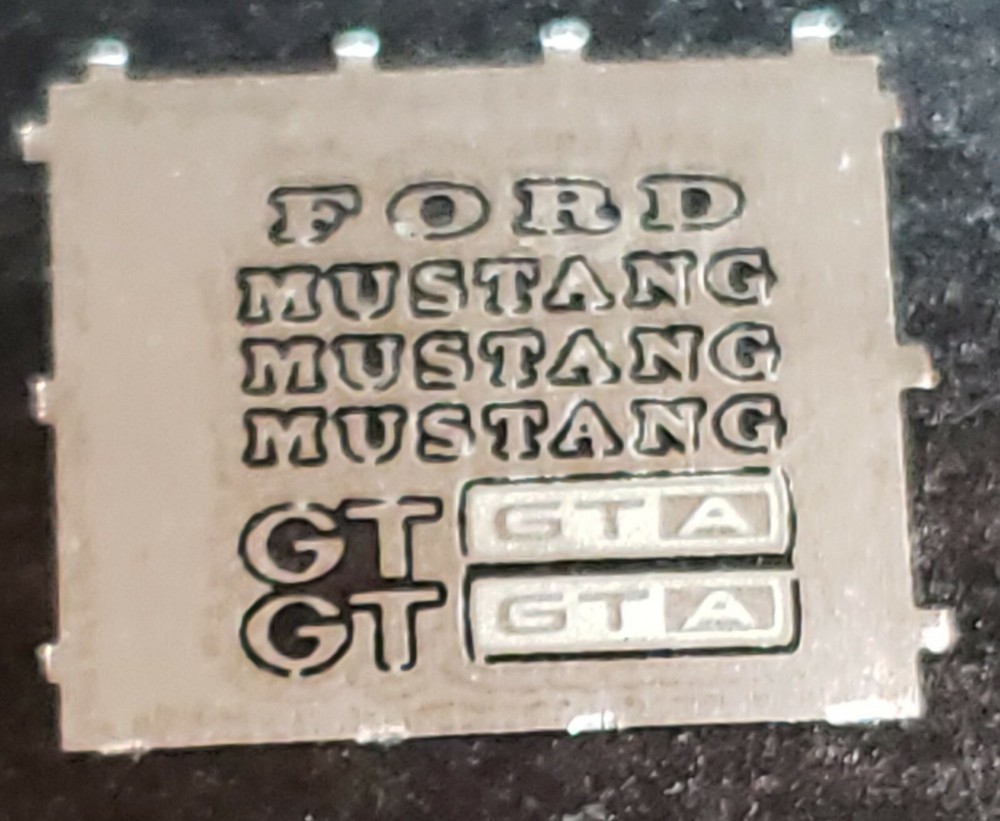 etch SS detail model parts for Ford Mustang GT & GTA Kit is 1/2″ x 7/16″ tiny