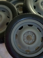 1:25 3d Printed “Divco” Style 19″ Wheel And 3D Printed Tire Set. All Same Size.