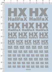 Decals car logo Halifax for different scales model kits (silver gray) 00024