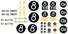 #8 Ball Leo’s Speed Shop race car DECAL SHEET