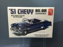 Pair of AMT ’51 Chevys. 1 Convert. Factory sealed 1 Sedan open box 608,6607