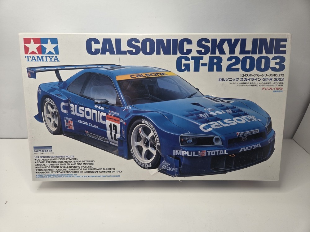 2004 Vintage TAMIYA 1/24 CALSONIC SKYLINE GT−R 2003 Plastic Model Factory Sealed