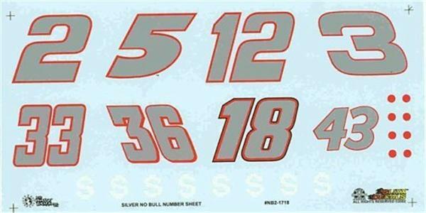Slixx 1718 #2/#3/#5/#12/#18/#33/#36/#43 No Bull Nascar decal