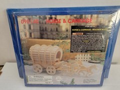 Classic Car Wooden Model Kit Craft #090142 & Horse & Carriage #090140 New/Sealed
