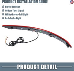 Rear Bumper Reflector Fog Brake Tail Turn Signal Light Red Yellow LED for