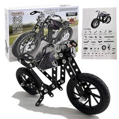Metal Motorcycle Model Kit – 117 Pcs STEM Building Toys for Ages 8-16, DIY Assem
