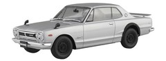 Aoshima 1/24 KPGC10 Skyline 2000GT-R 1970 Silver Snap Car Pre Colored JAPAN NEW