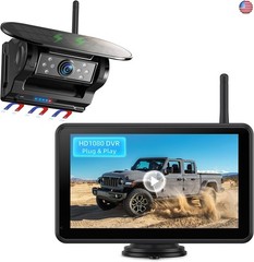 eRapta Magnetic Solar Wireless Backup Camera: HD1080P 7? Touchscreen Portable