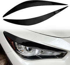 Glossy Black Eyelid for Q50, Headlight Eyelids Headlight Eyebrows Trim Fr