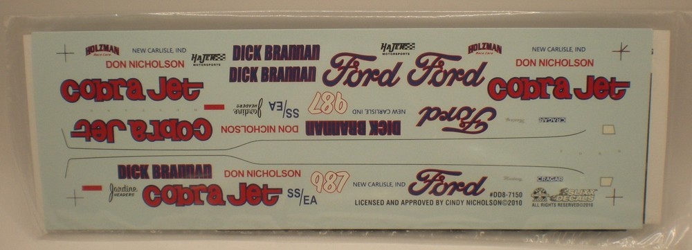 Slixx 7150 Dick Brannan Ford Mustang-Don Nicholson Drag decal