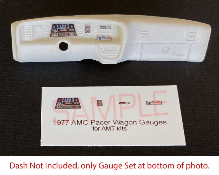 1977 AMC PACER WAGON GAUGE FACES for 1/25 scale AMT kits—PLEASE READ DESCRIPTION