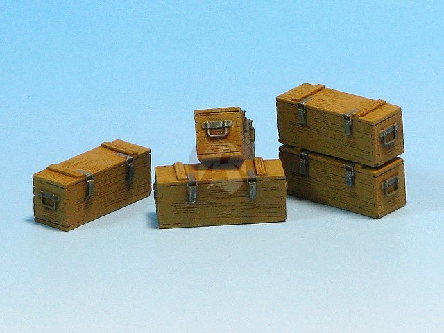 Eureka XXL 1/35 Wooden 5cm Tank Ammo Crates WWII Panzer III Puma (5 boxes) E-014