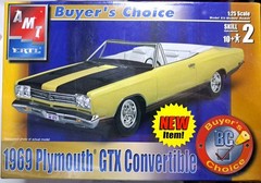 M33F SEALED AMT 1/25 1969 69 Plymouth GTX Convertible Model Kit Buyer’s Choice