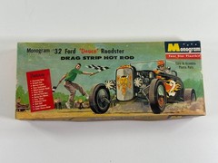 vtg Car Toy Model Monogram 1932 Drag Strip Hot Rod BOX partial built PART repair