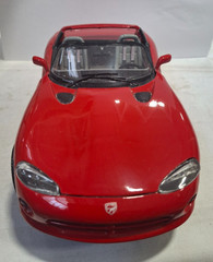 Vintage 1992 Bburago 1/20 Scale Diecast Red Dodge Viper Red Convertible