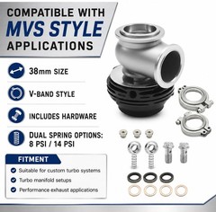 38mm External Black Turbo Wastegate Valve Pressure Relief Turbo Kit Compatible