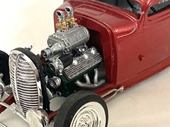 Resin Supercharged Ford Flathead engine for scale model cars, 1/24 1/25 scale.