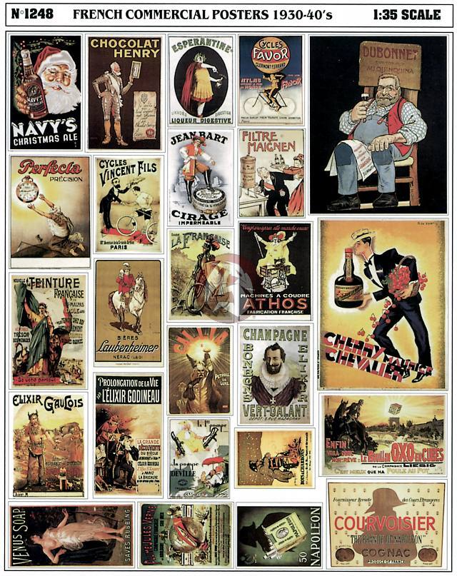 Verlinden 1/35 French Commercial Advertising Posters 1930-1940’s (25 pcs) 1248