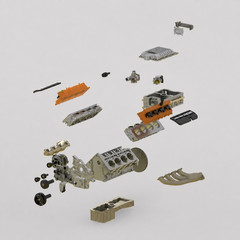 1/25 3D Resin Dodge/Mopar Hemi HellCat EngineW/Transmission Scale Model Kit Part