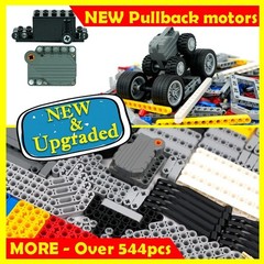 544PCS Engine Pullback Motor Kit, Technical Parts Set, Car Tire Axles & Connecto