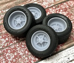 1/24 Scale: 15-inch “1969 Dodge Dart GTS” Resin Wheels W/ Wide Rear Tires