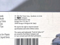 Vintage 1/24 TESTORS BURAGO FORD AC COBRA METAL BODY No. 164 FACTORY SEALED 1992