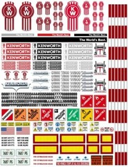New Kenworth Scale Semi Tractor Truck Decals for 1:12/1:14/16 RC with Extras