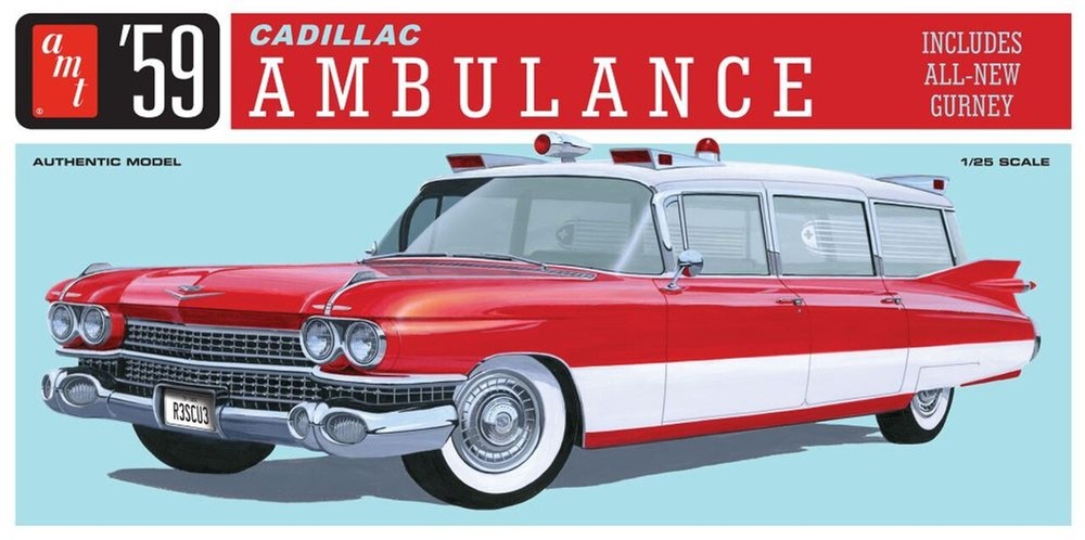 AMT 1/25 1959 Cadillac Ambulance w/Gurney AMT1395