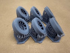 SMOOTHIE SPIKED LUG NUTS 1/25 Scale 3d Printed Resin 1 TON Dually WHEELS & Tires
