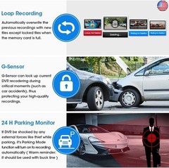 10” Mirror Dash Cam Night Vision 1080P FHD Full Touch Screen Front and Rear