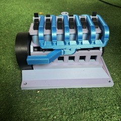 3d Printed Inline 6 Compressed Air Engine Model