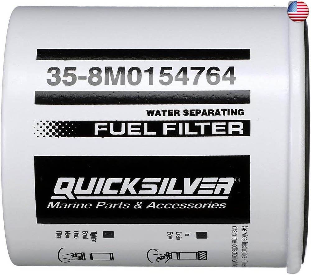 Quicksilver 8M0154764 Water Separating Fuel Filter for Select Honda and Suzuki