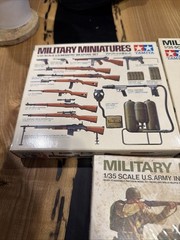 Lot Of 3. Vintage Tamiya 1/35 Military Miniatures Mortar&crew, Weapons&infantry