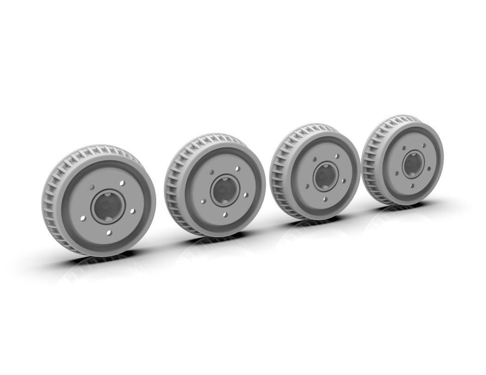 1:25 Drums with hub mounts (unpainted) 12mm