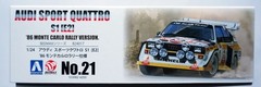 AOSHIMA 1/24 Audi Sports Quattro S1 E2 ’86 Monte Carlo Rally No.21 model kit