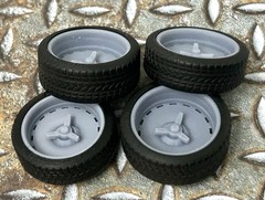 Resin 21/20 In. “Slotted Smoothie W/ Knock Offs” Model car Wheels/Tires 1/24