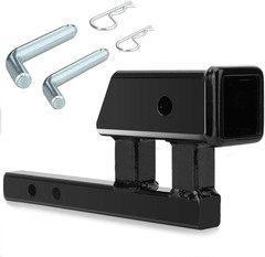 1.25″ to 2″ Hitch Adapter Solid Shank, 4″ Rise/Drop, 1.25″ Extension with 2 Sets