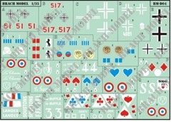 Decals for 1/35 WWII Renault R35 in French, German, Italian & Polish Service