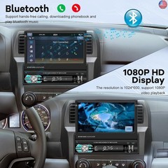 Single Din Flip Out Screen Car Stereo with Wireless Carplay and Android Auto, 7