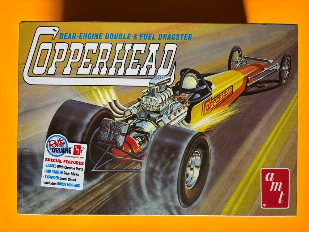 COPPERHEAD REAR ENGINE DRAGSTER MODEL KIT AMT ROUND 2 1/25 SCALE NEW COOL LOOK!!