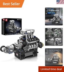 V8 Engine Model Building Kit – 737 Piece Interlocking Blocks for Adults