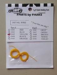 YELLOW 4 FT DETAIL PLUG WIRE 1:24 1:25 PART BY PARKS CAR MODEL ACCESSORY 1043