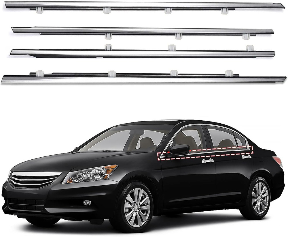 Window Molding Trim for Honda Accord 2008-2012,4-Door Sedan,Chrome outside Door